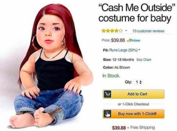 cash me outside baby costume