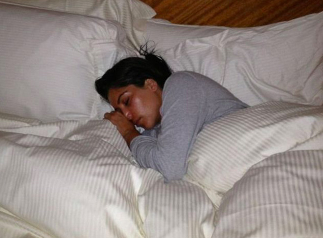 Kim Kardashian Napping