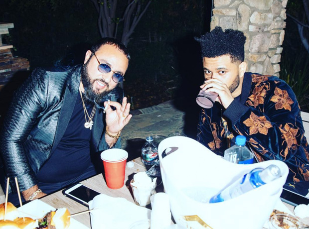 The Weeknd drinking