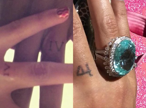 Beyonce covers matching Jay Z tattoo