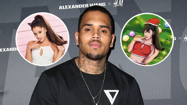 Chris Brown using Ariana Grande picture?