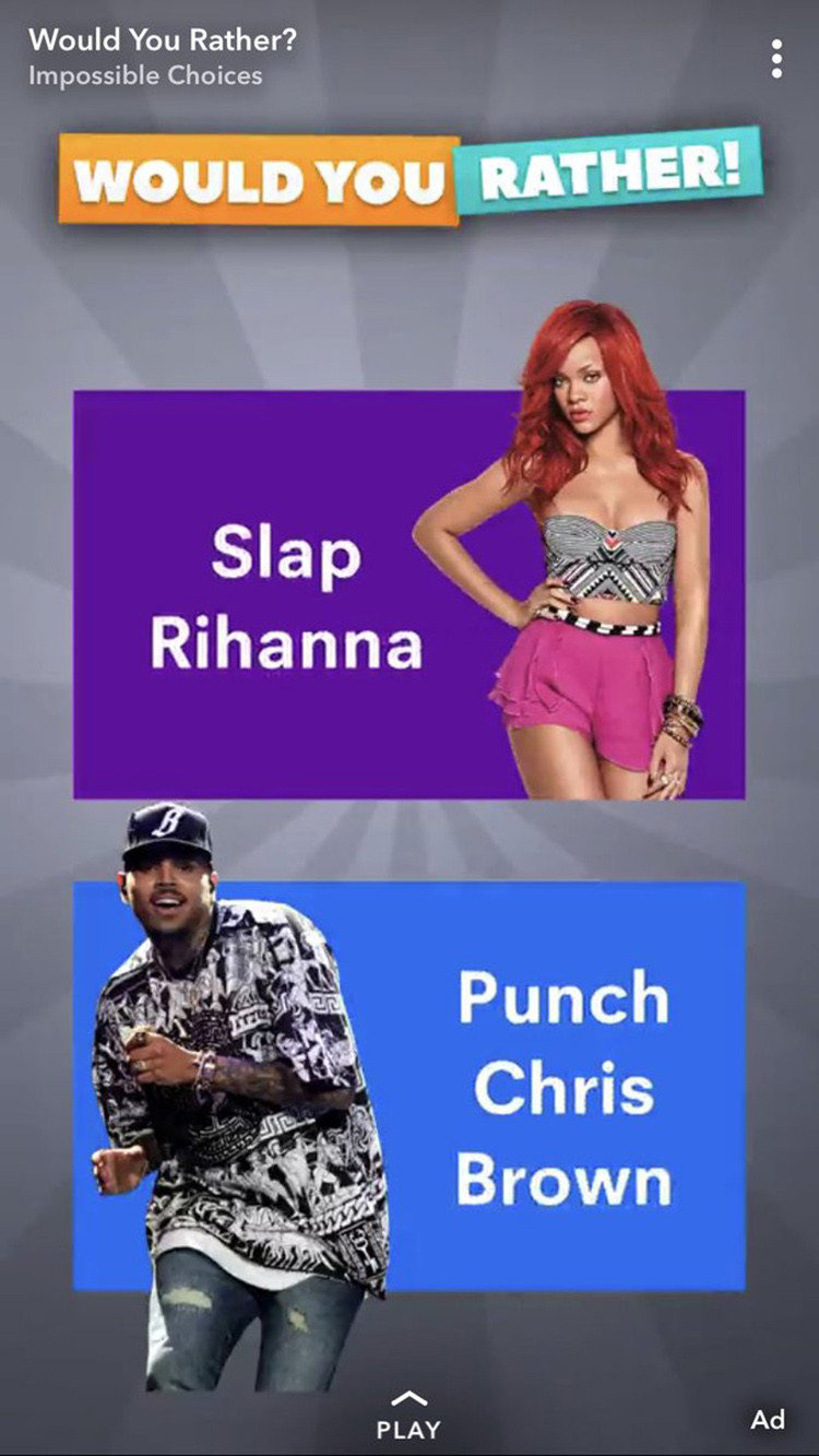 Rihanna snapchat ad 