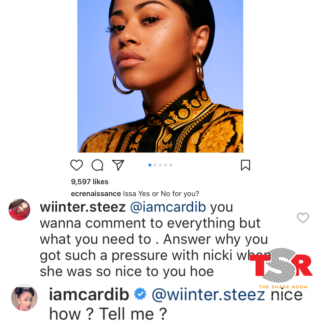 Cardi B throws shade at Nicki Minaj
