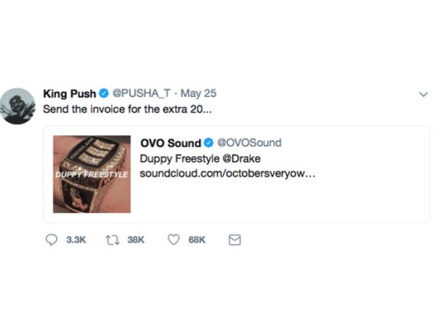 Pusha T's tweet to Drake 