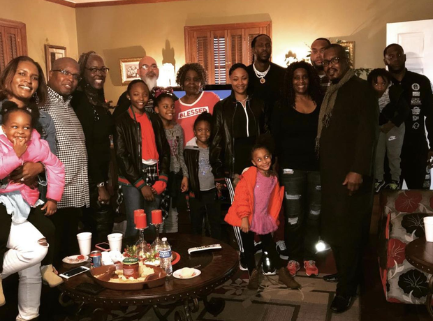 2 Chainz and his family on Thanksgiving 2018